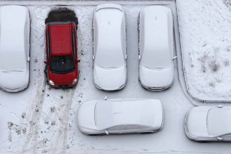 Close-up high angle view of snow