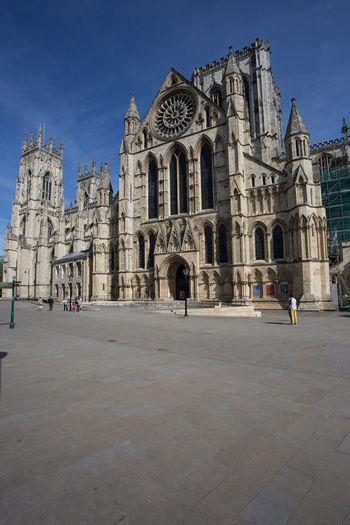 The south door and facade of york minster, york, england