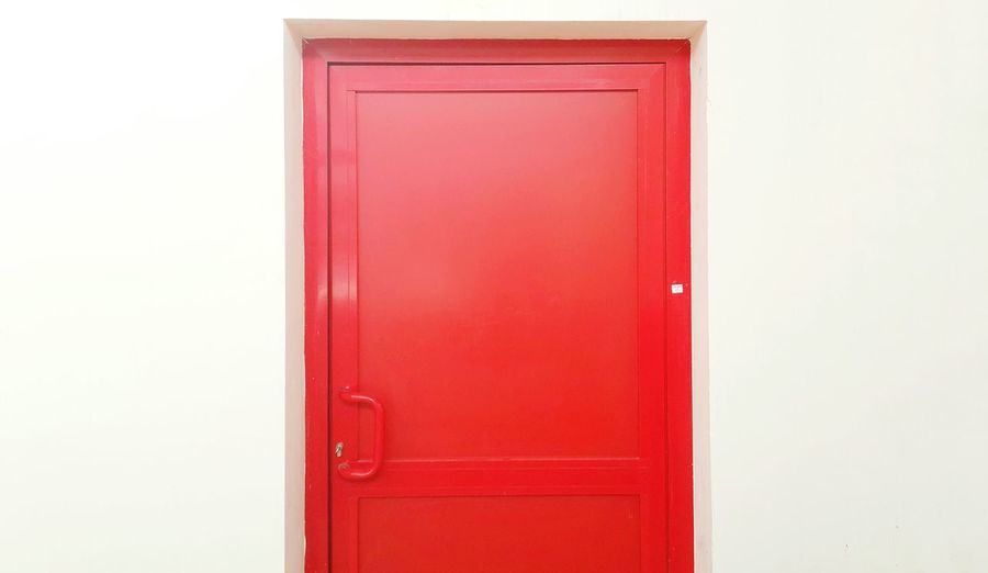 Close-up of red door