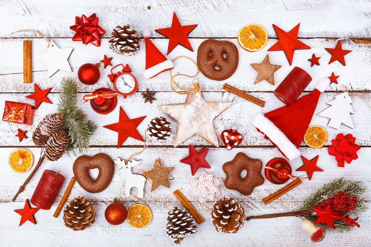 High angle view of christmas tree