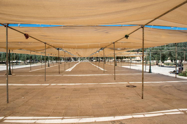 View of empty tent outdoors