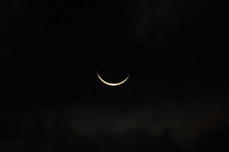Low angle view of moon in sky