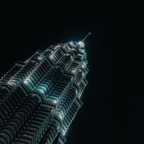 Low angle view of illuminated building