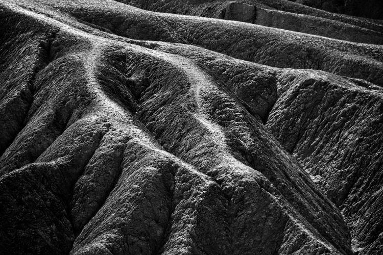 Sandstone structures at zabriskie point in the death valley national park