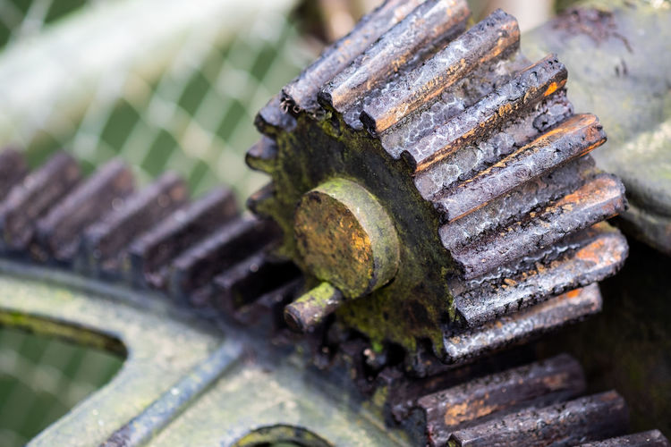 Close-up of rusty machine part