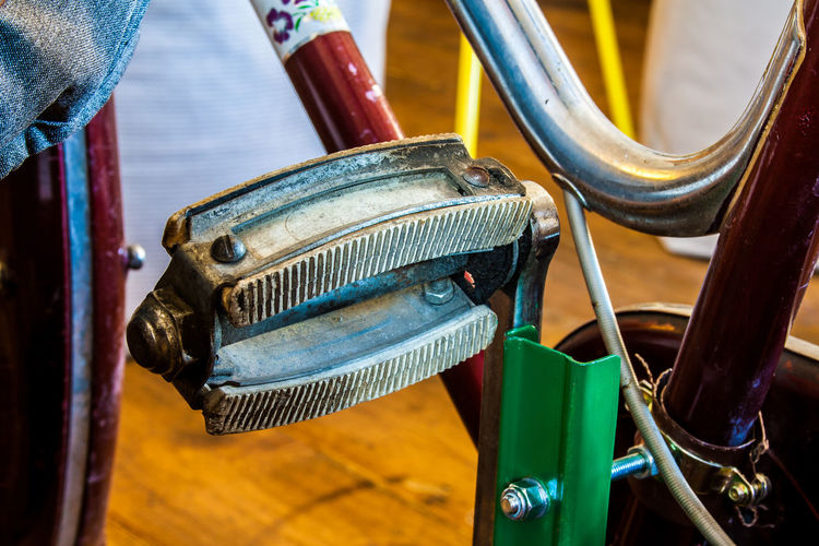 Close-up of bicycle paddle