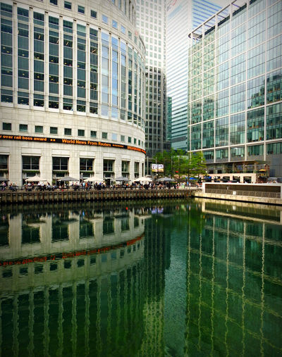 Reflection of buildings in canal