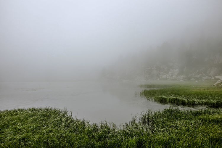 Scenic view of land against sky