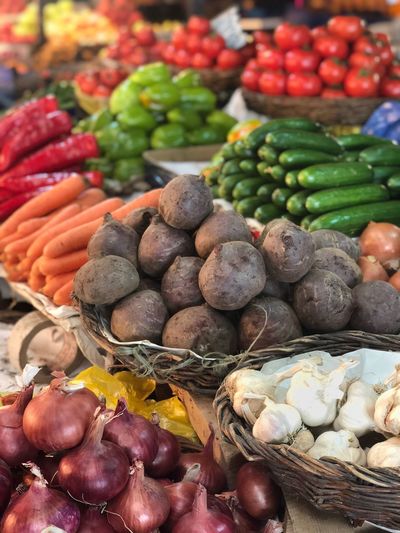 Various vegetables for sale in market