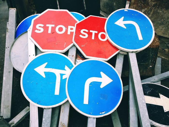 Close-up of road sign