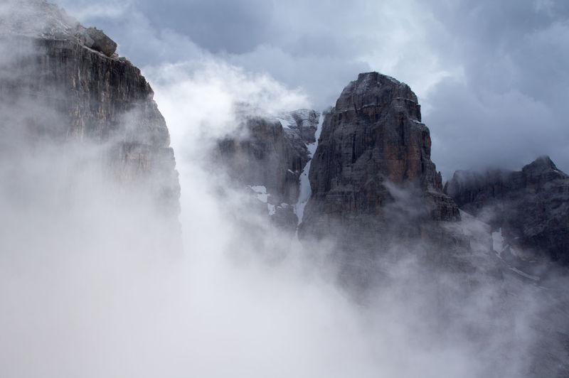 Dolomites during foggy weather