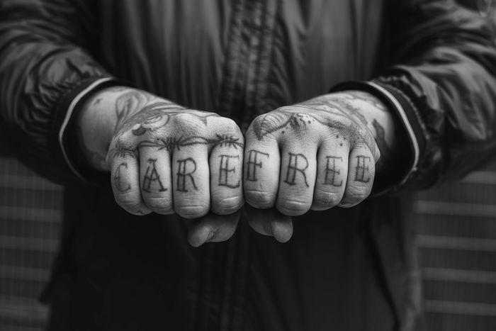 CLOSE-UP OF MAN HAND WITH TATTOO