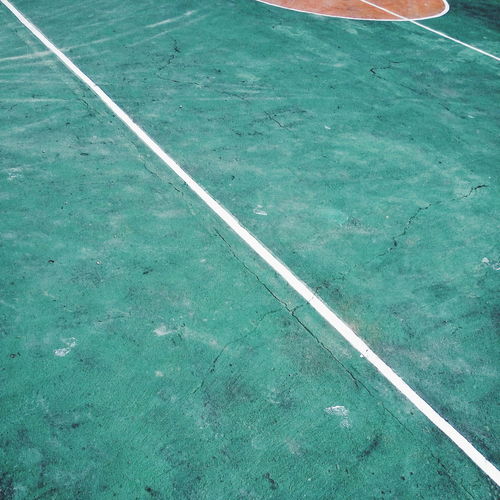Close-up of basketball court