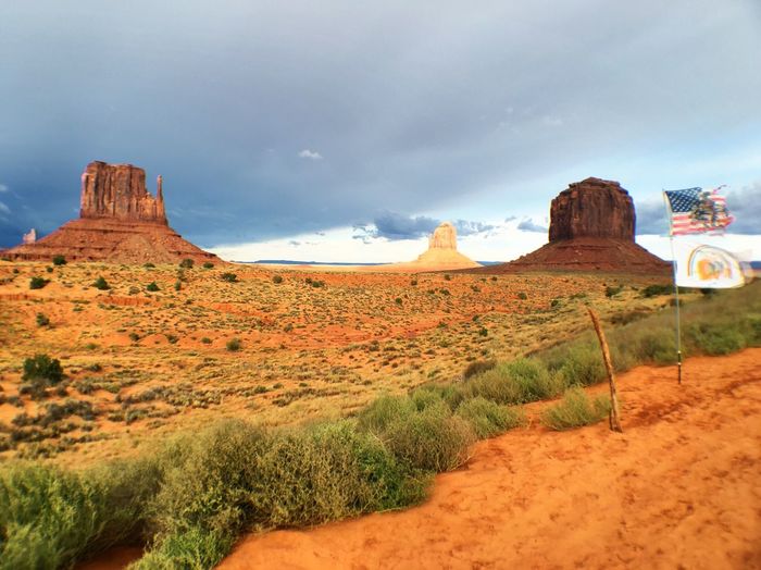 The east and west mitten buttes of monument valley in arizona-utah