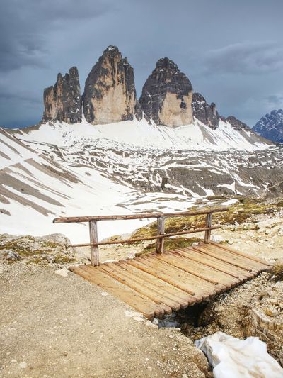 Great alpine tre cime di lavaredo massif. location national park, dolomiti south tyrol, italy