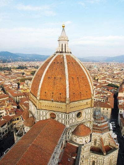 High angle view of florence cathedral