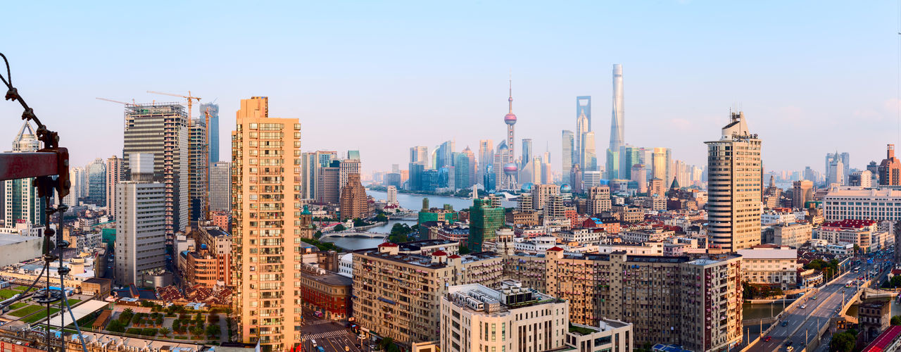 Panoramic view of shanghai's skyline