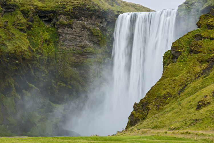 The majestic waterfall skogafoss in the south of iceland