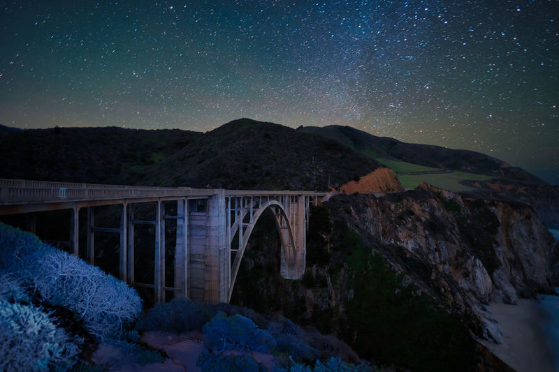 Bixby bridge, highway 1 big sur california usa at night