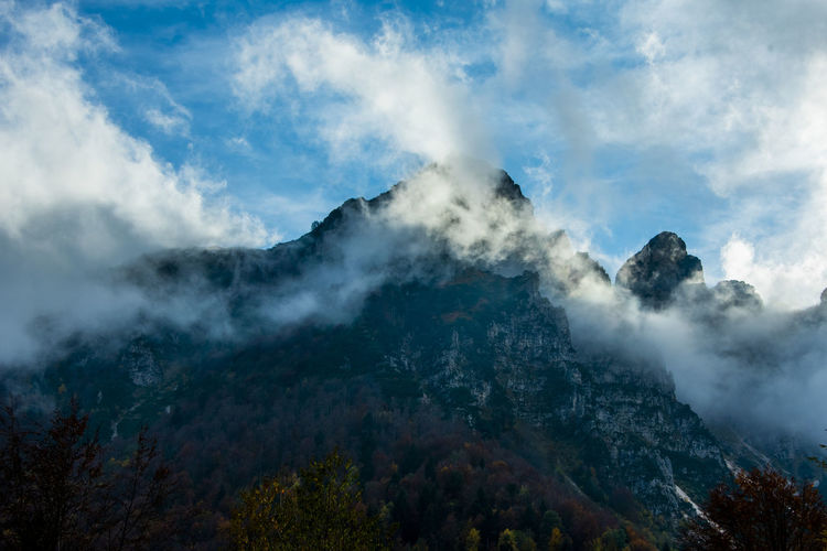 Scenic view of mountains against sky