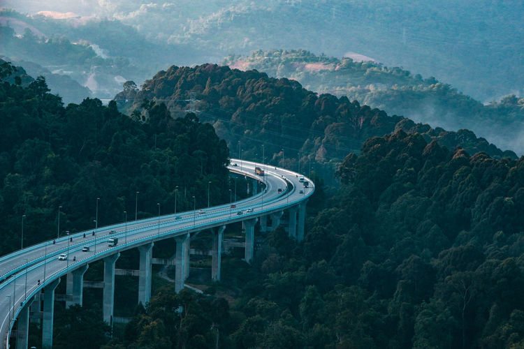 High angle view of bridge against sky