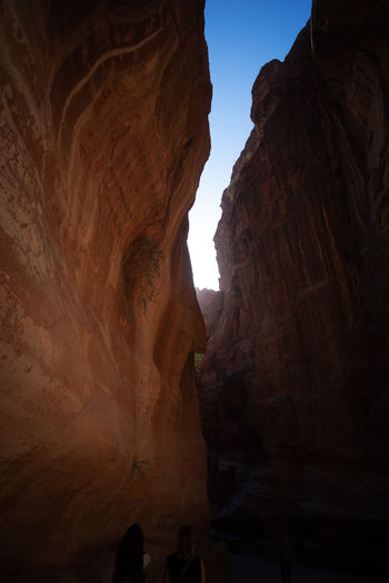 Low angle view of rock formation