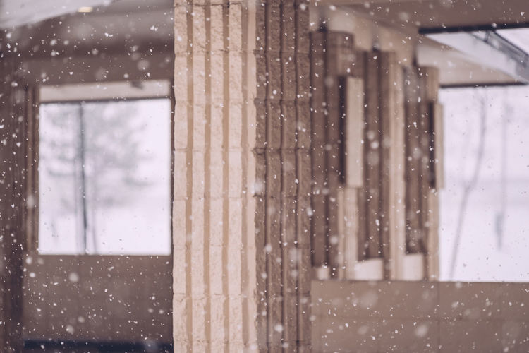 Close-up of snowy day