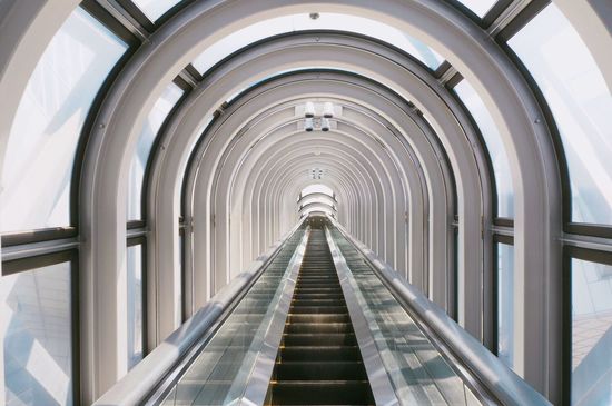 Empty escalator in umeda sky building