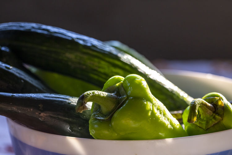 Close-up of green vegetable on table