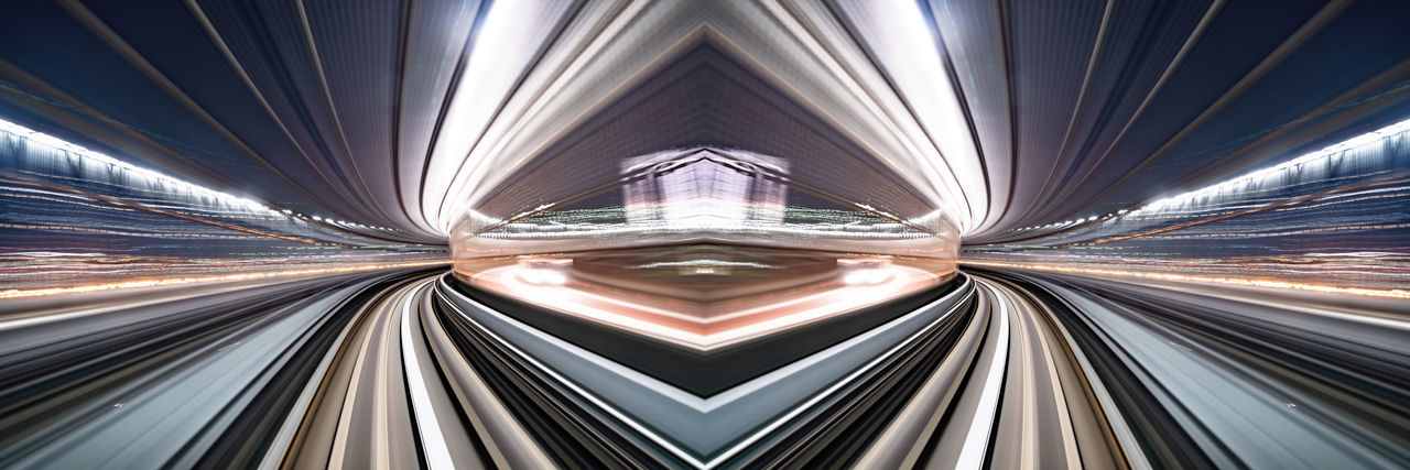 Digital composite image of light trails