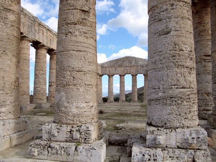 Old ruins against cloudy sky