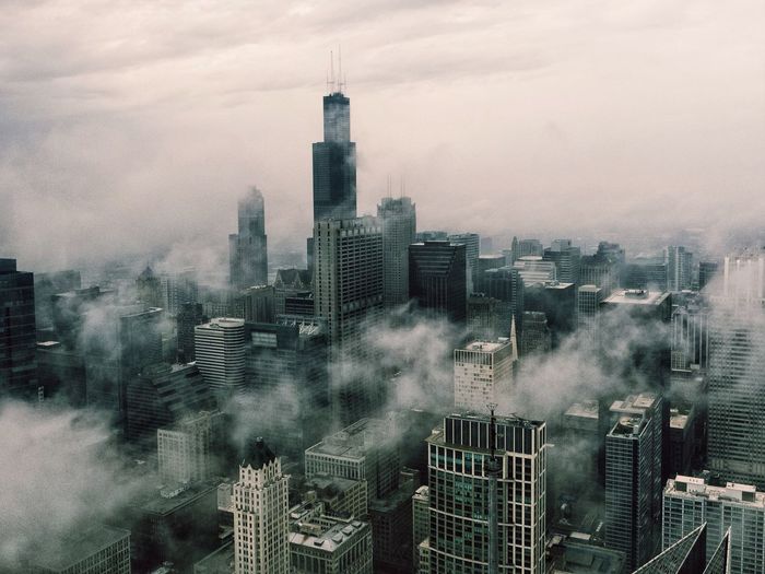 Willis tower amidst cityscape