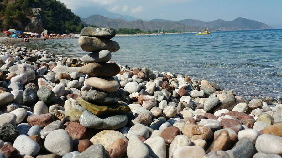 Pile of pebbles on beach