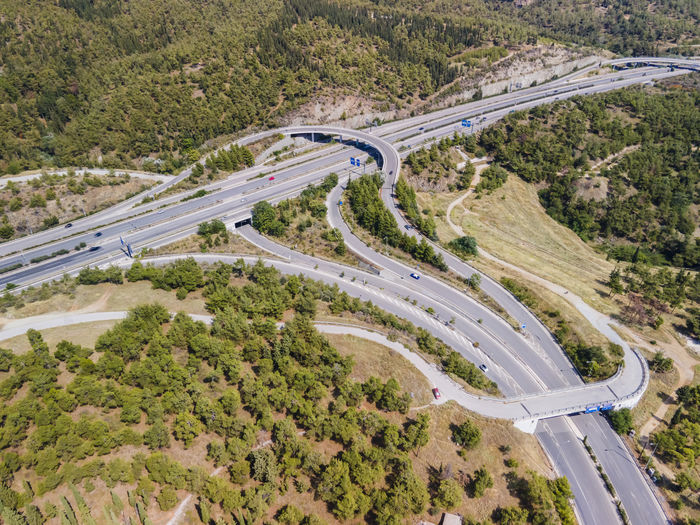 Aerial view of freeway
