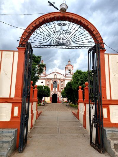 Entrance of building against sky