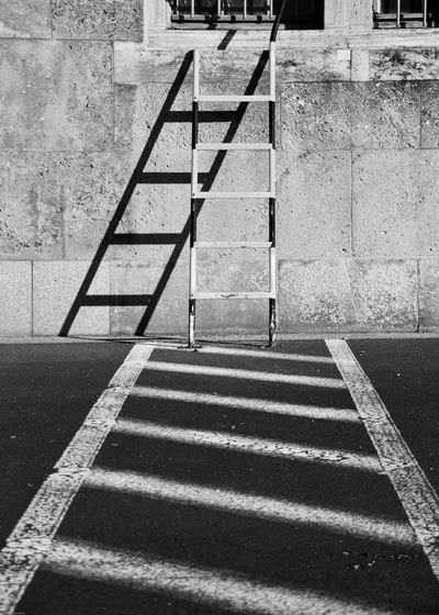 High angle view of ladder on street