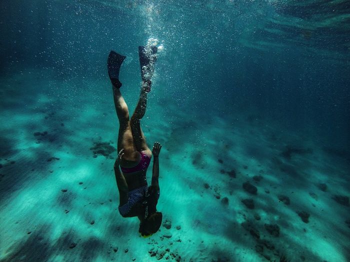 Man swimming in sea