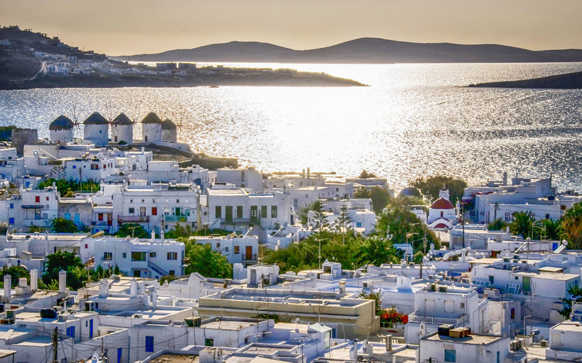 Residential district by sea at mykonos