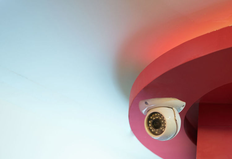 Close-up of electric  ceiling cctv camera 