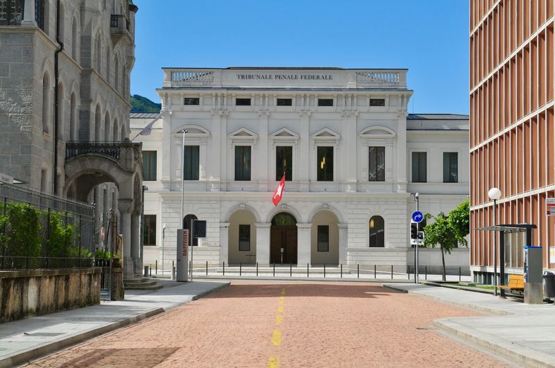 View of the federal criminal court building located in bellinzona, switzerland on a sunny day