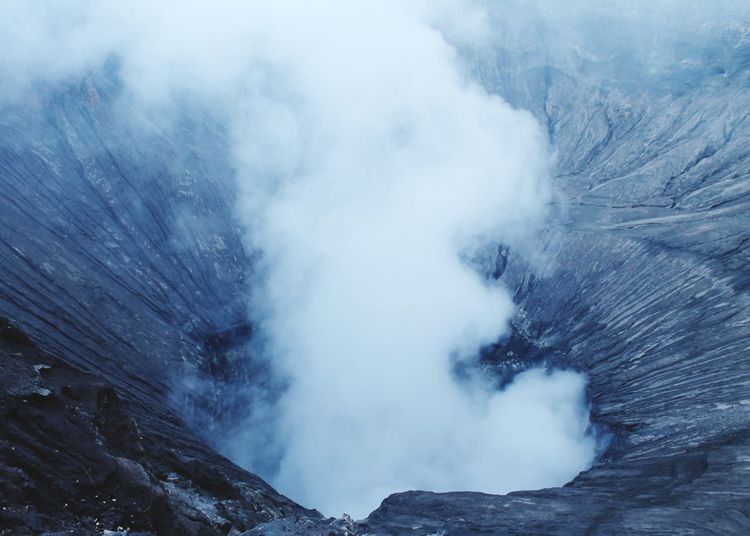 Panoramic view of volcanic mountain