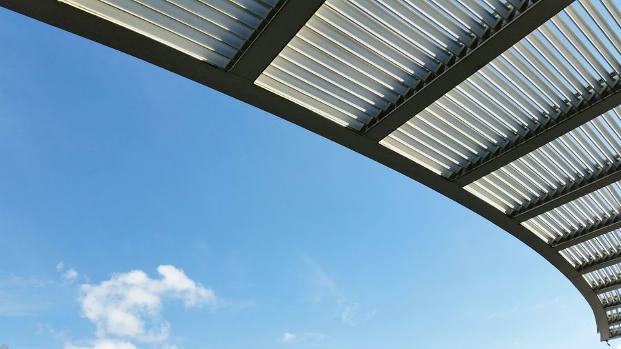 Low angle view of ceiling against sky