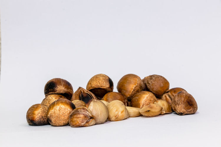 Pictures of folk chestnuts and white background