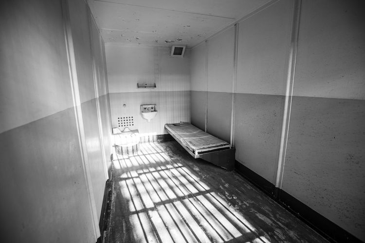 Interior of abandoned prison in alcatraz island