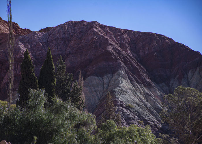Low angle view of rock formation against sky