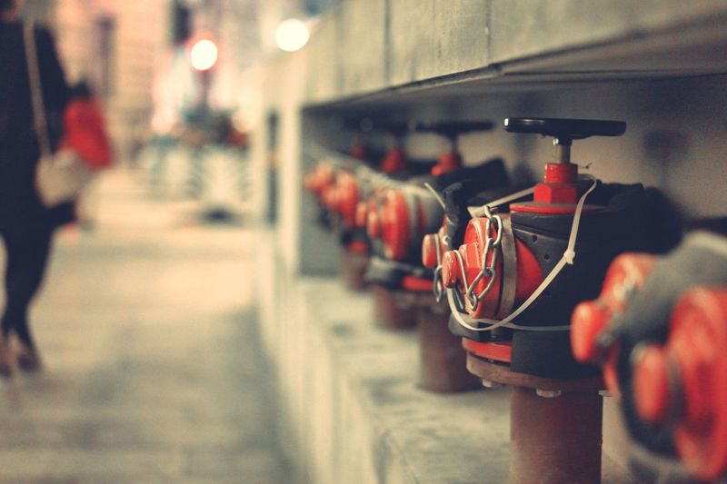 Row of fire hydrants