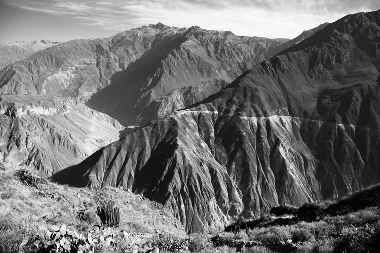 Panoramic view of snowcapped mountain