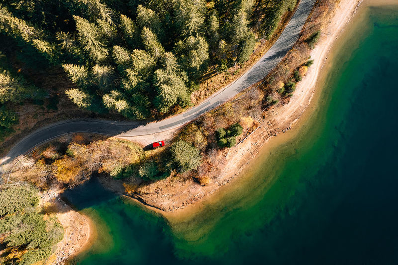 High angle view of sea