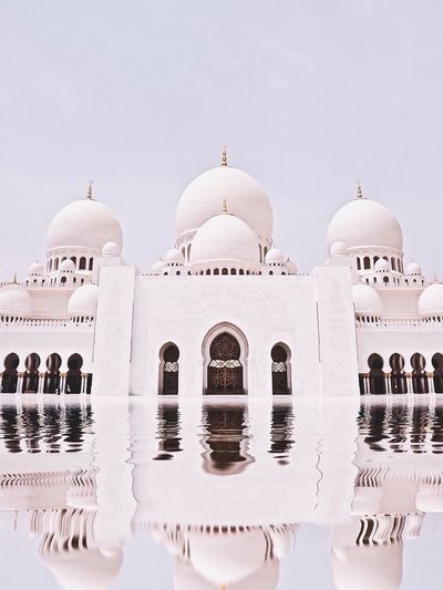 Facade of sheikh zayed mosque in abu dhabi