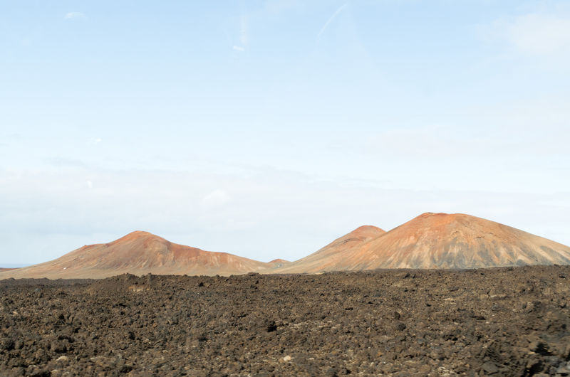 Scenic view of desert against sky